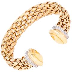 Diamond Yellow Gold Cuff Bracelet 5