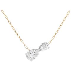 Lizunova Infinity Pear Cut Diamond Pendant Chain Necklace