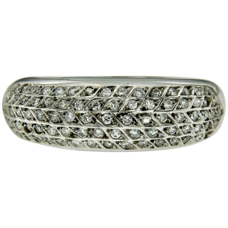 Micro Pave Diamond Gold Ring For Sale at 1stDibs