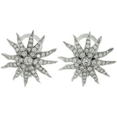 Tiffany & Co. Diamond Platinum Lace Sunburst Clip-On Earrings