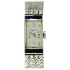 Tiffany & Co. Ladies White Gold Diamond Blue Sapphire mechanical Wristwatch 7