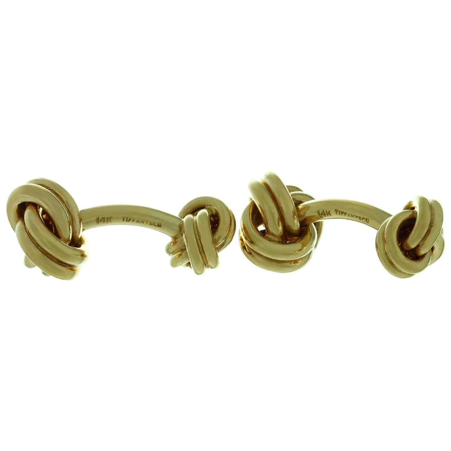 Tiffany & Co. Love Knot Yellow Gold Cufflinks