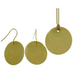 Tiffany & Co. Elsa Peretti Yellow Gold Earrings and Necklace Set