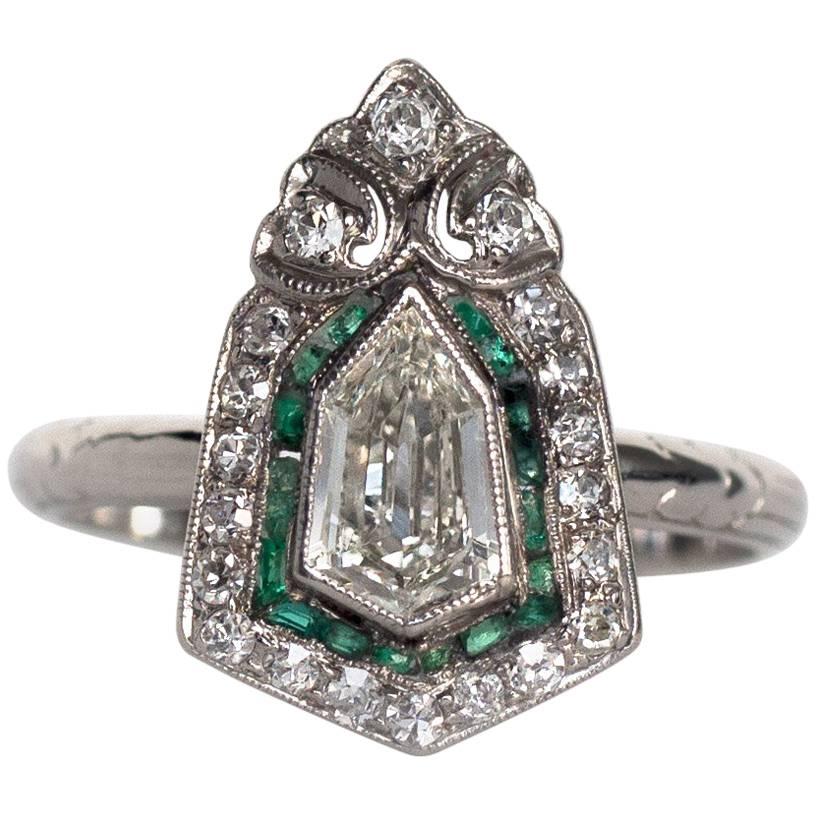 1920s Art Deco .85 Carat Diamond Platinum Engagement Ring