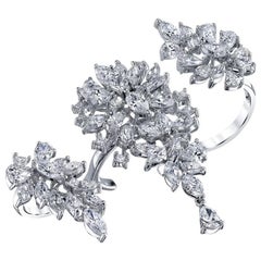 Jewelerette Three-Finger Diamond Gold Ring