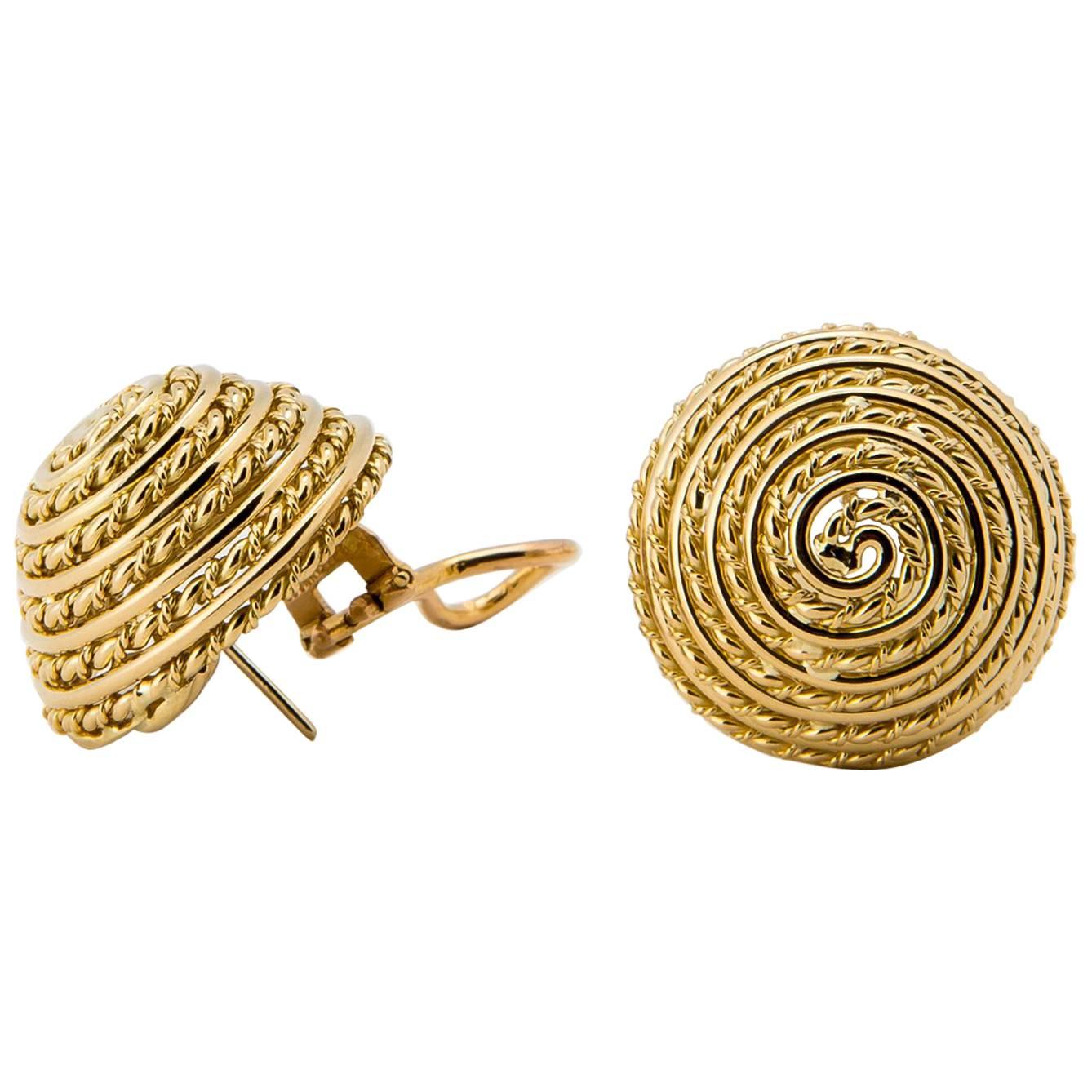 Tiffany & Co. Boucles d'oreilles Dome en or en vente