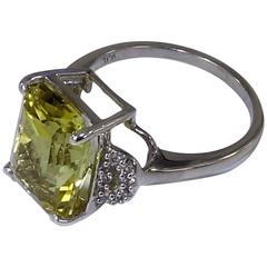 Fancy Cut Golden Beryl in Sterling Silver Ring 3