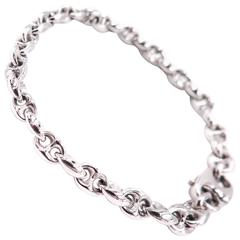 White Gold Marine Link Bracelet