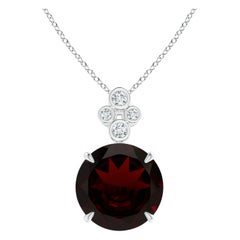Angara Pendentif en or 14K avec grenat naturel certifié GIA de 8,62 ct et diamant