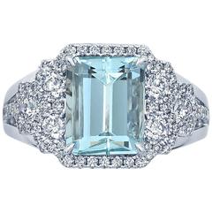 Frederic Sage Aquamarine Diamond White Gold Ring