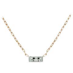 Lizunova Baguette Diamond 18 karat white & rose gold Pendant Necklace