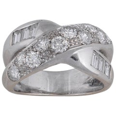 Diamond White Gold Crossover Engagement Ring