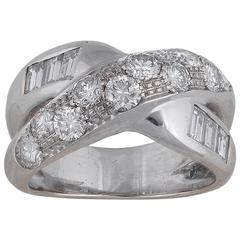 Diamond White Gold Crossover Engagement Ring 6