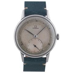 Omega Stainless Steel Applied Roman Numerals Manual Wind Wristwatch 2