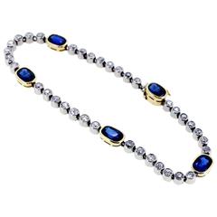 Edwardian Sapphire Diamond gold platinum Bracelet