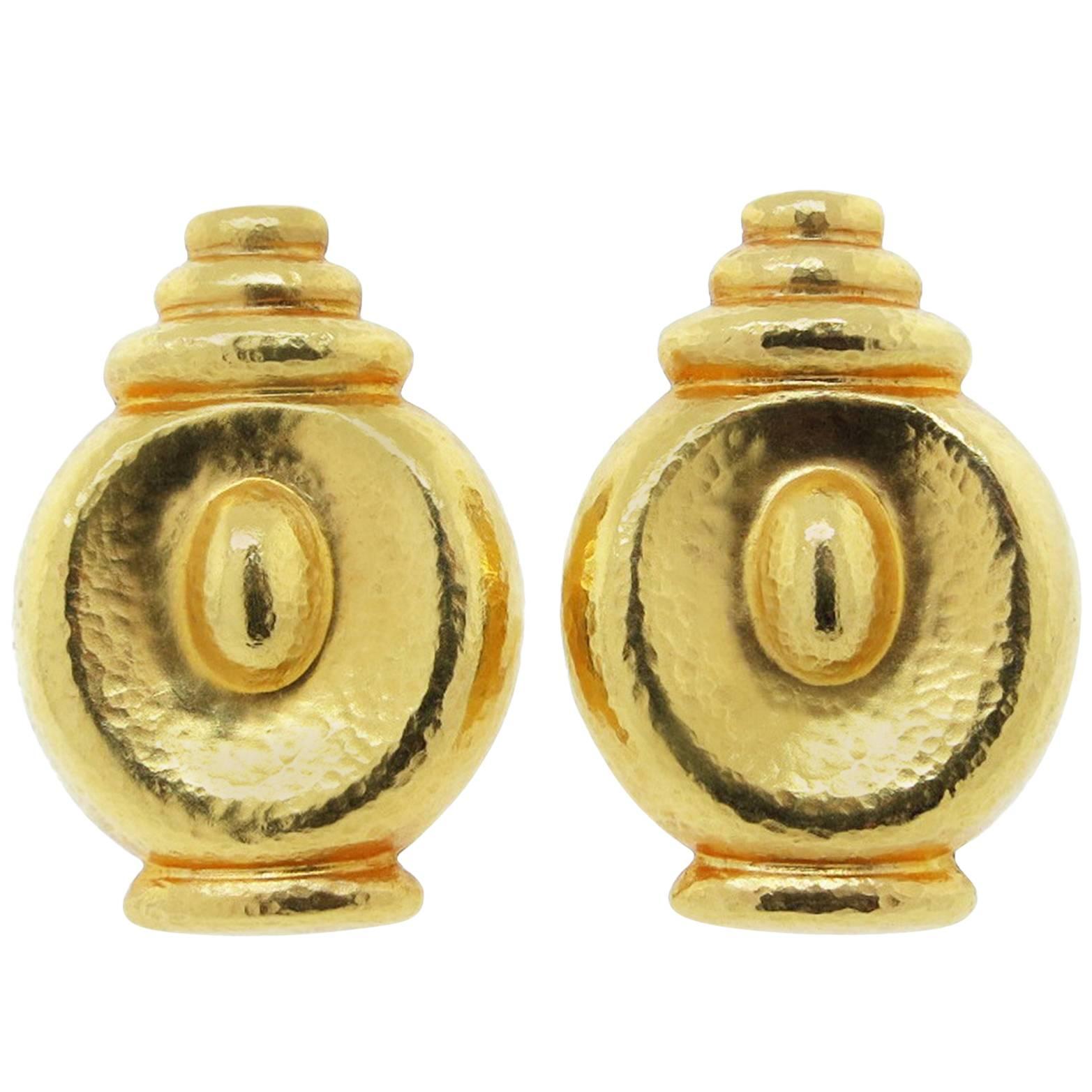 Neoclassical Design Lalaounis of Greece Urn Earrings