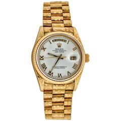 Used Rolex Yellow Gold Presidential Florentine automatic Wristwatch Ref 18038