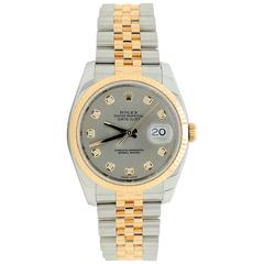 Rolex Yellow Gold Stainless Steel Datejust 36 Jubilee Wristwatch 7