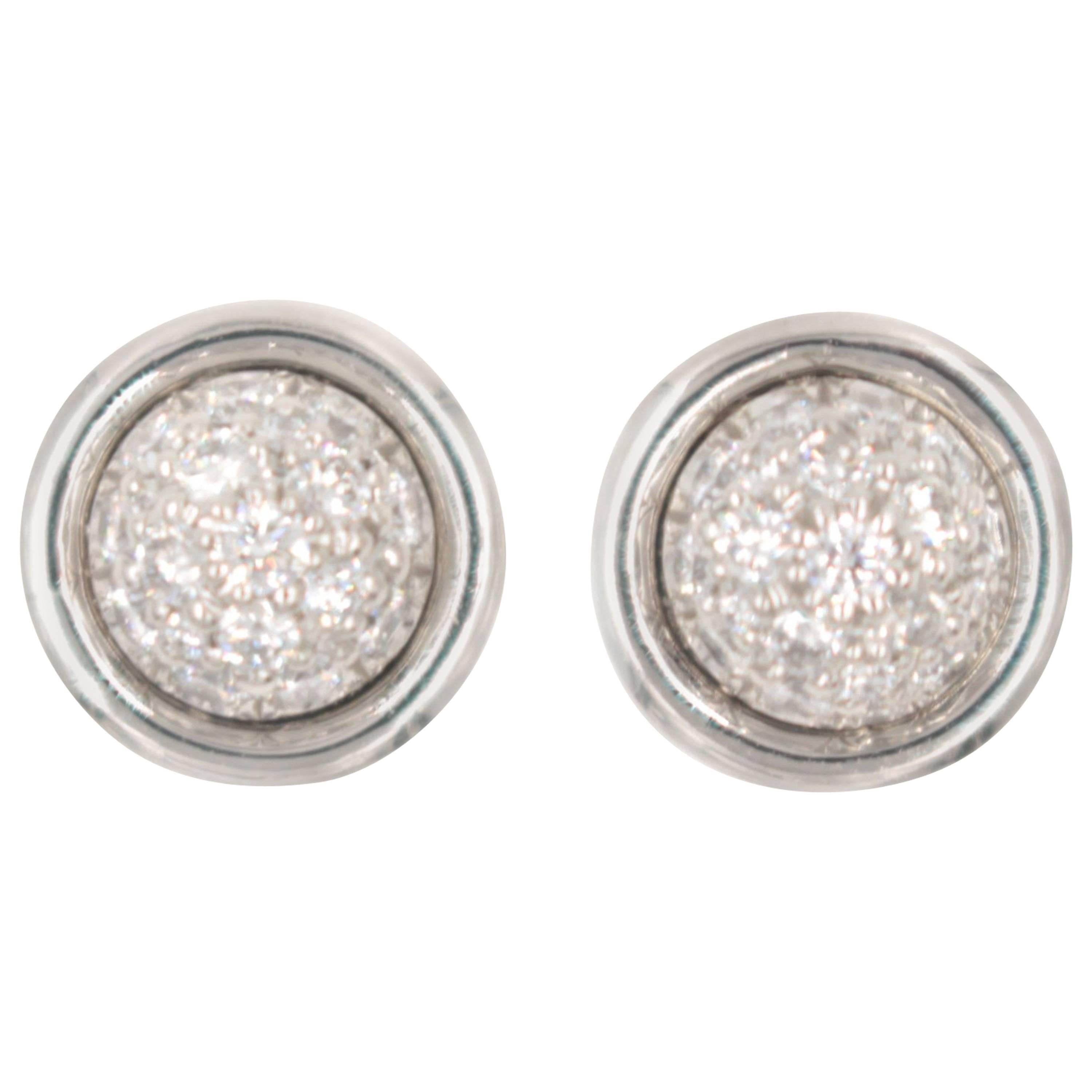 Pave Diamond Gold Earrings For Sale