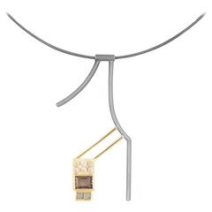 Pearl Quartz Diamond Silver Gold Necklace 10