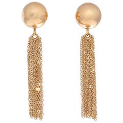 Gold Mesh Chandelier Earrings