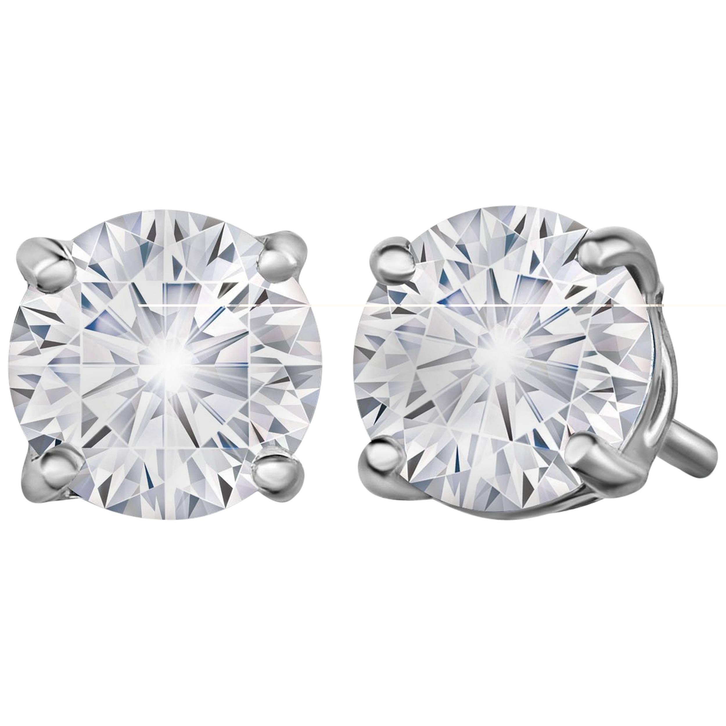 Marisa Perry 73 Point Forevermark Diamond Studs in Platinum For Sale