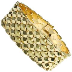 Italian Yellow Gold Honey Comb Design Bracelet 5