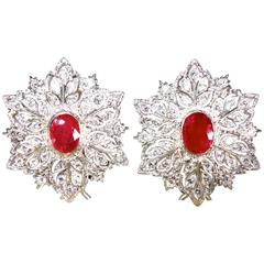 Buccellati Ruby Diamond Gold Earrings 5