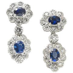 Sapphire Diamond Gold Earrings 5