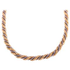 Two-Color Gold Rope Chain Necklace 7