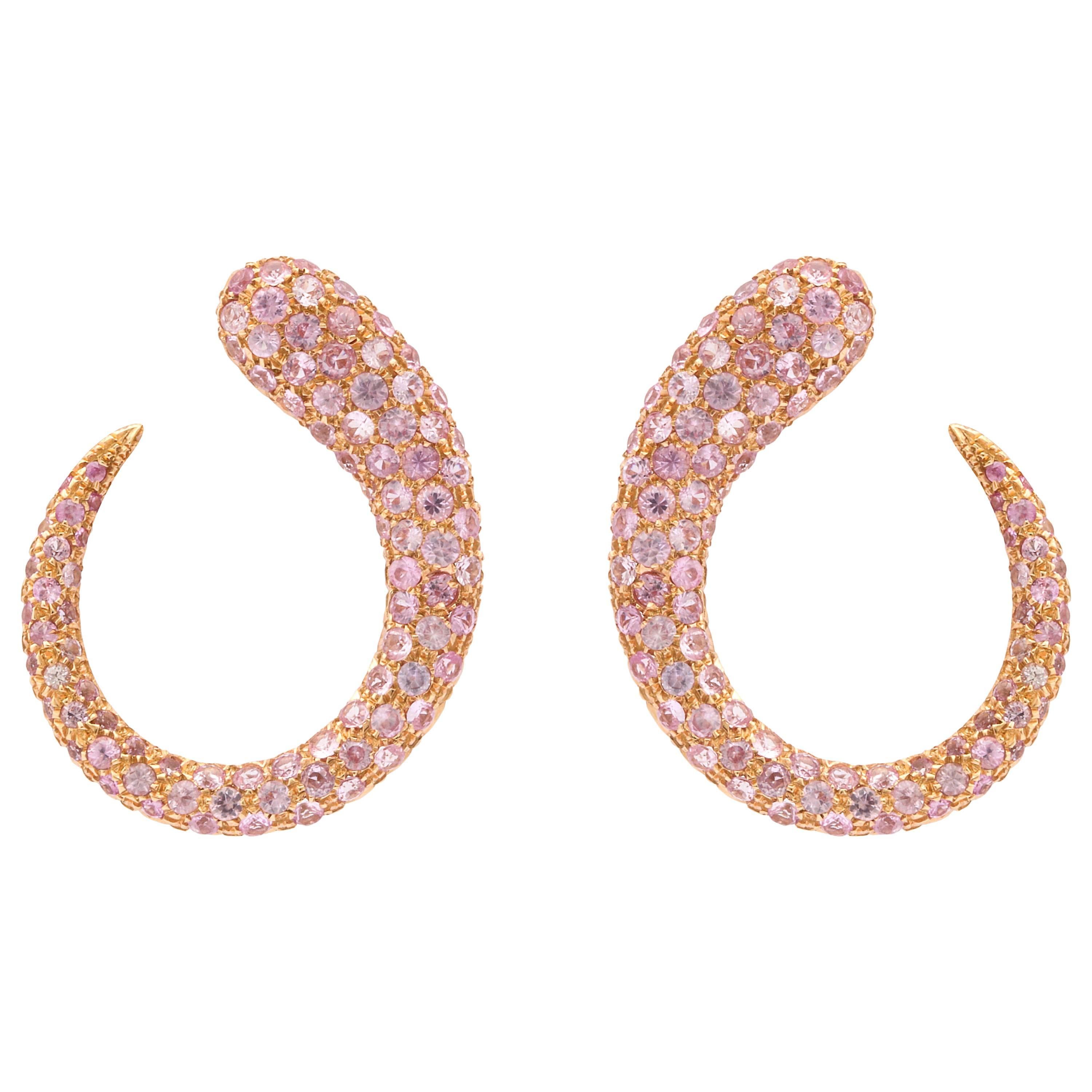 Faraone Mennella Gocce Earrings with Rose Sapphires For Sale