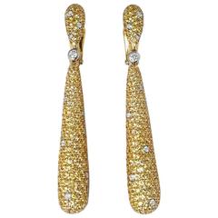 De Grisogono Yellow Diamond Yellow Gold Gocce Drop Earrings 12