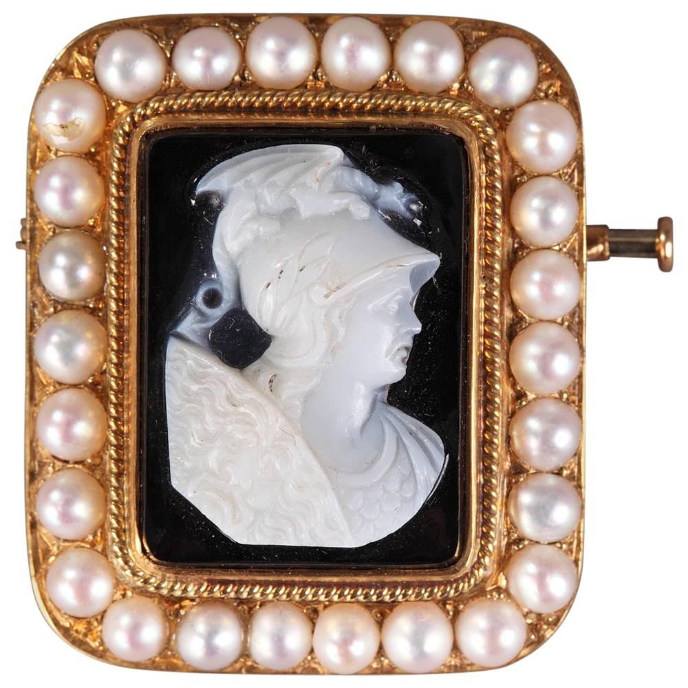 Cameo on Agate Featuring Perseus, 19th Century For Sale