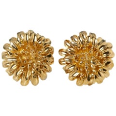 Tiffany & Co. 18 Karat Yellow Gold Chrysanthemum Earrings