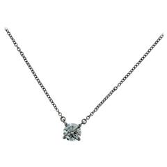 Tiffany & Co. Solitaire Diamond Pendant Necklace