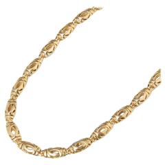 Cartier 18 Karat Yellow Gold Double C Design Statement Necklace