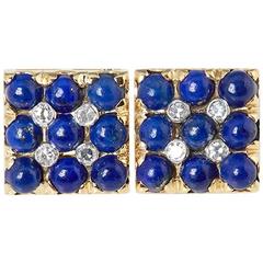Van Cleef & Arpels Lapis Lazuli Diamond Yelllow Gold Cufflinks 1