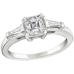 Vintage Enticing GIA Certified 0.90 Carat Diamond White Gold Engagement Ring