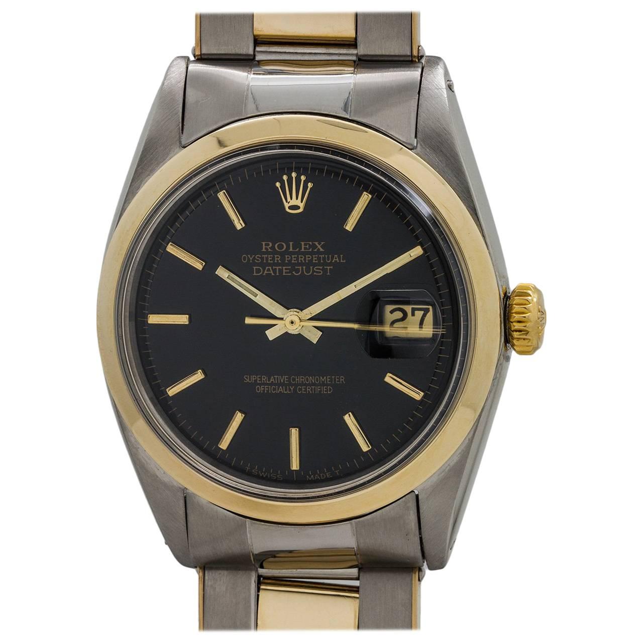 Rolex Gold Stainless Steel Oyster Datejust Bracelet Wristwatch, circa 1966