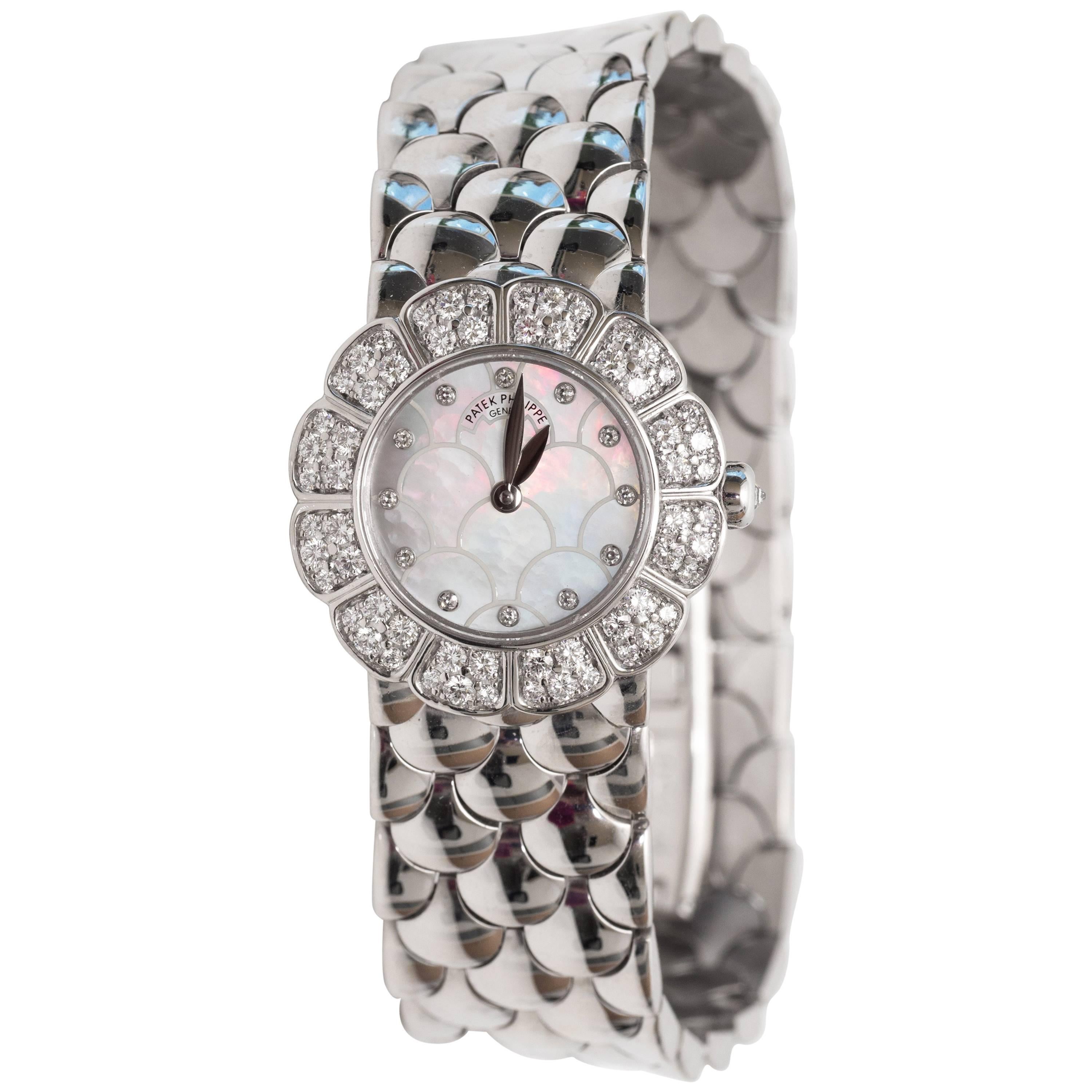 Patek Philippe Ladies White Gold Diamond Quartz Wristwatch  