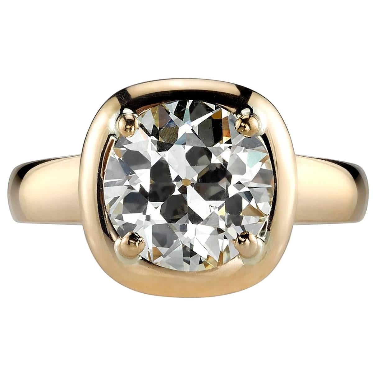 Old European Cut Diamond Yellow Gold Engagement Ring