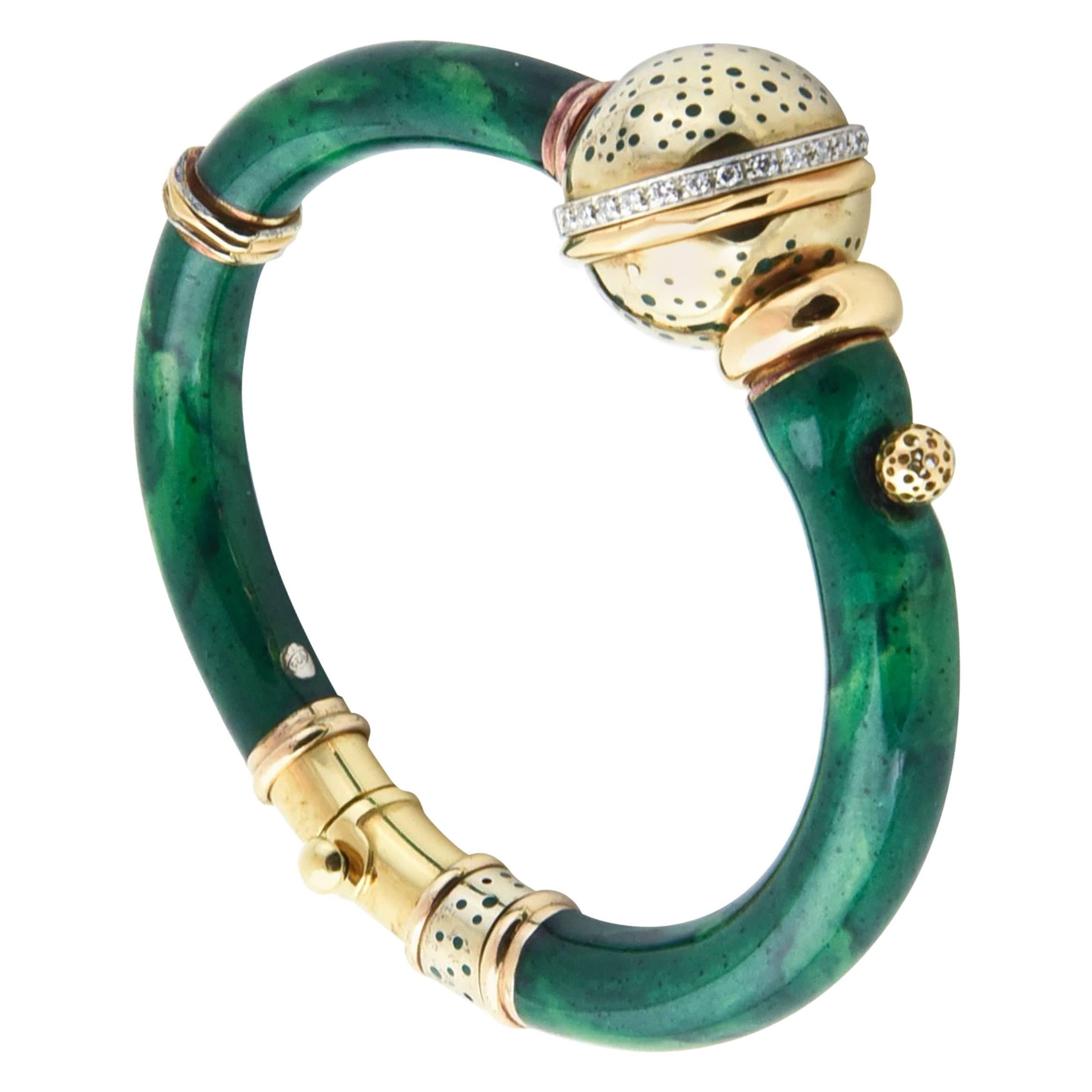 Nouvelle Bague Enamel and Diamond Bracelet