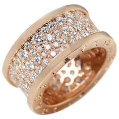 Bulgari 18 Karat Rose Gold Round Brilliant Cut Diamond B.Zero 1 Ring 