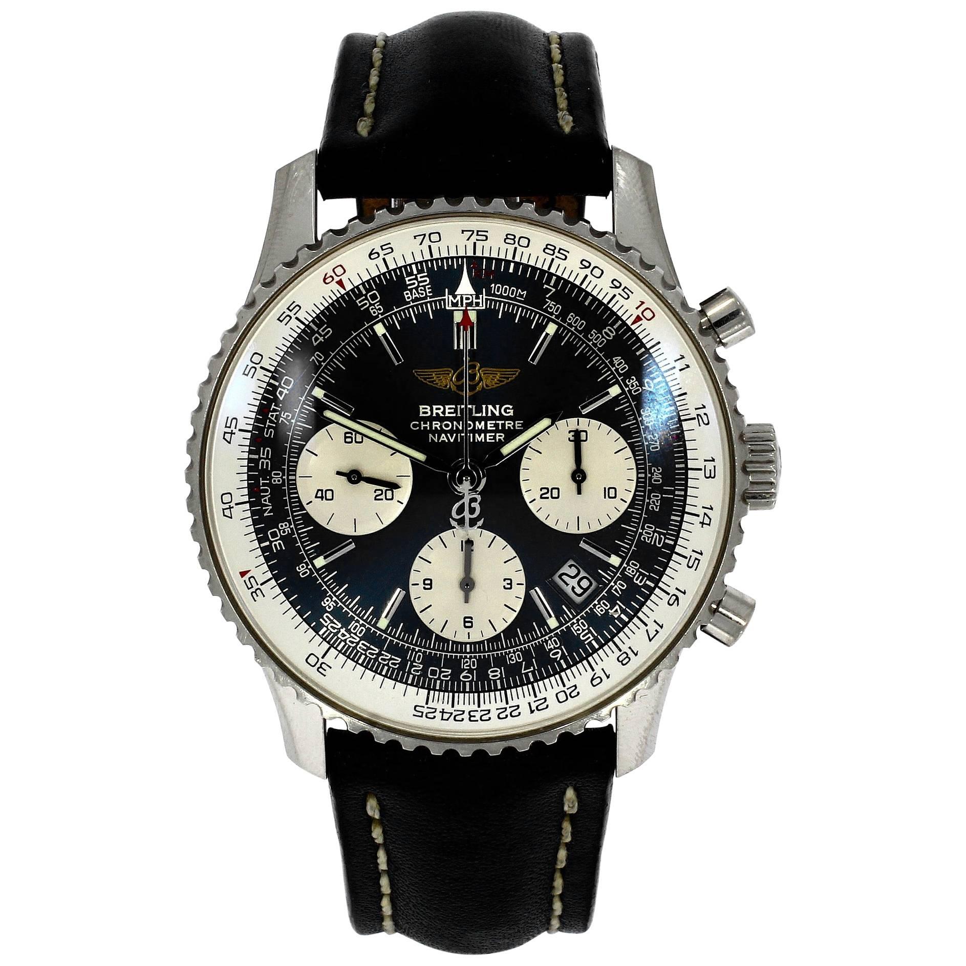 Breitling Stainless Steel Navitimer Automatic Wristwatch Ref A23322  