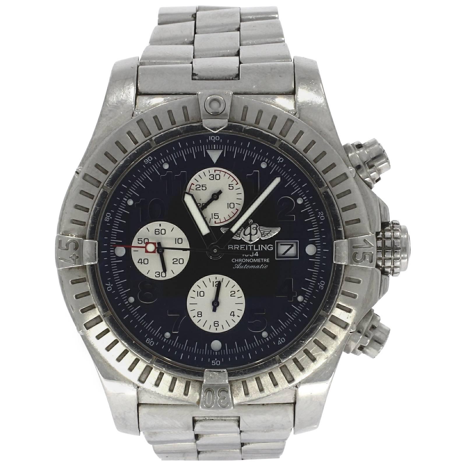 Breitling Stainless Steel Super Avenger Wristwatch Ref  A1337011  