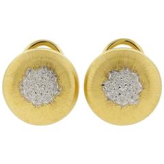 Buccellati Two Color Gold Button Earrings