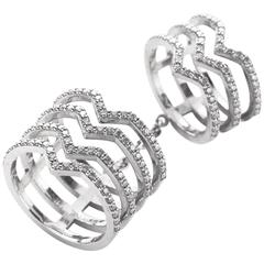 Paige Novick Cristina Double Flex Seven-Bar Diamond White Gold Ring