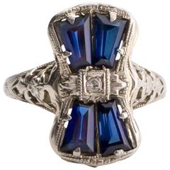 1930 18 Karat White Gold .01 Carat Antique Single Cut Diamond Engagement Ring