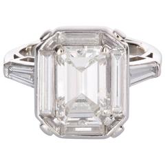 2.90 carat GIA Certified Emerald Cut Diamond Ring 9