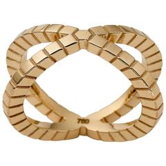 Francesca Grima Yellow Gold Pixel Crossover Band Ring 8